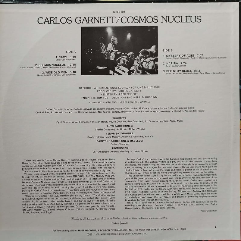 レアUSオリジナル Carlos Garnett Cosmos Nucleus Cosmos Nucleus - YouTube