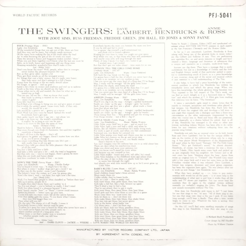 LP】 Lambert, Hendricks & Ross / The Swingers !