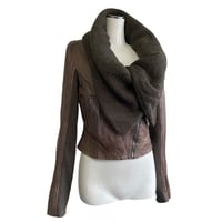 Layered Rib Leather Jacket