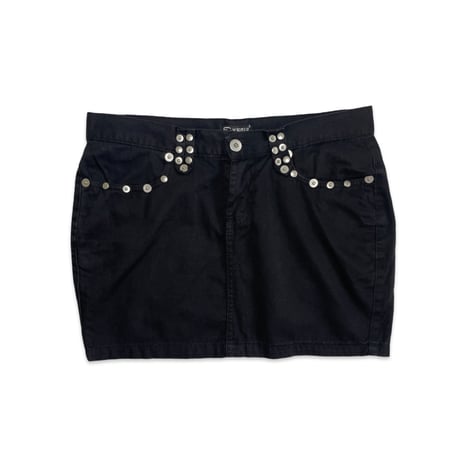 Button Studs Mini Skirt