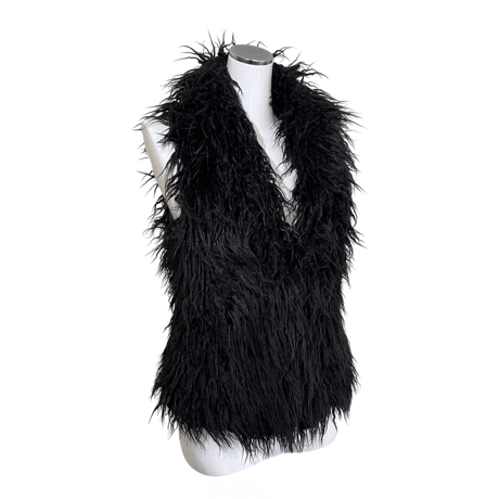 Spiky Black Fur Vest