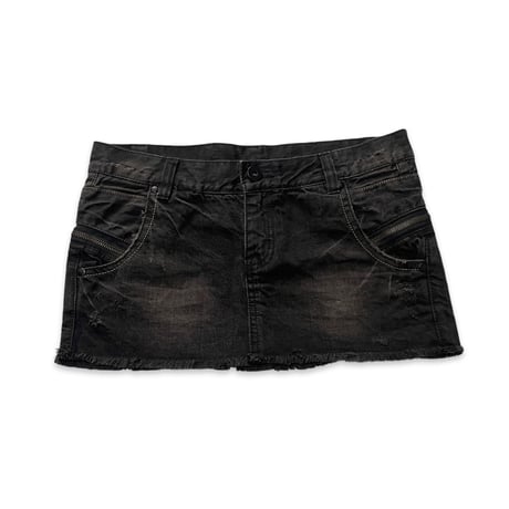 Zipper Decorated Mini Skirt