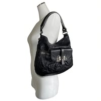 Metallic Accent Leather Bag