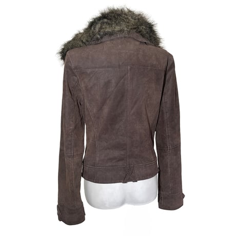 Suede Leather Fur Collar Jacket