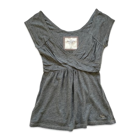 Cross Front Top Gray