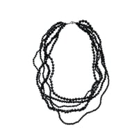 Black Bead Layered Necklace