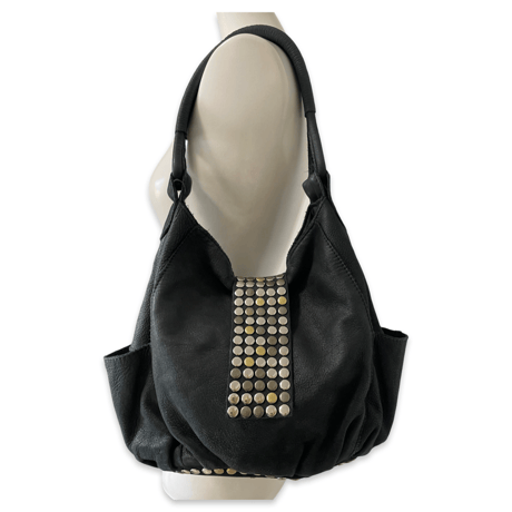 Round Studs Long Flap Bag