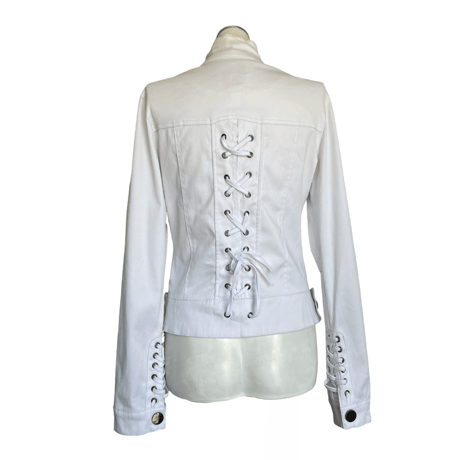 Lace-Up Detail White Jacket