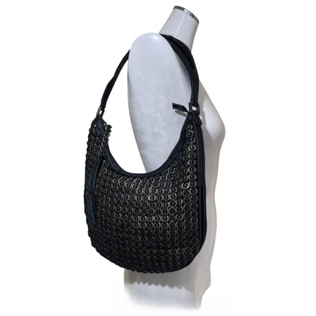 Black Calf Hair Strap Bag