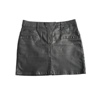 Black Coated Denim Skirt