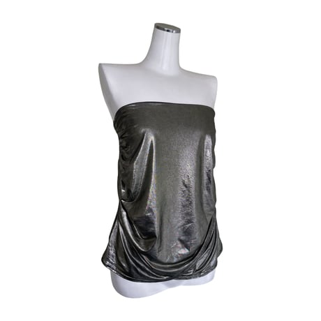 Metallic Tube Top Skirt