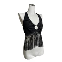 O-Ring Fringe Halter Top