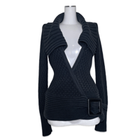 Big Collar Cross Front Knit