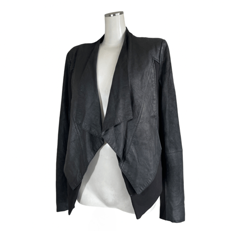 Draped Leather Jacket