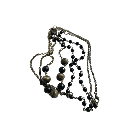 Dark Bead Layered Necklace