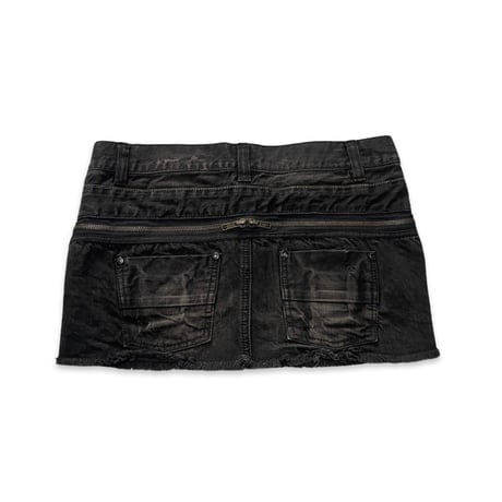 Zipper Decorated Mini Skirt