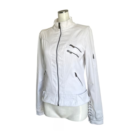 Lace-Up Detail White Jacket