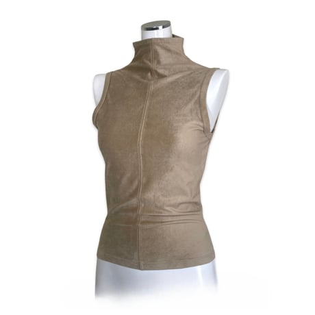 Suede High Neck Top