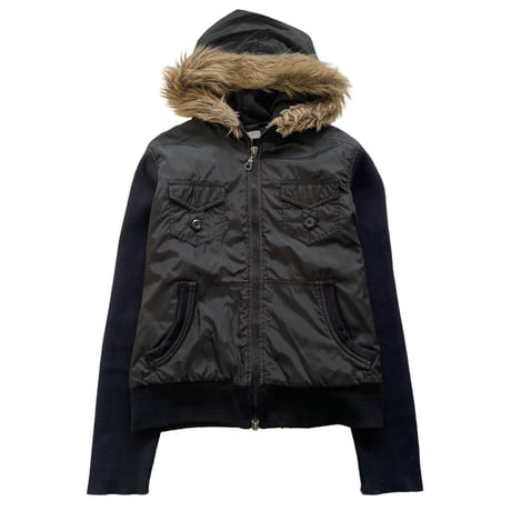 Fur Hoodie Zip-up Jacket