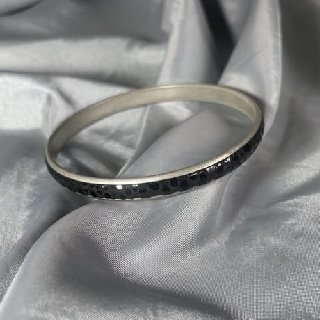 Black Scale Textured Bangle