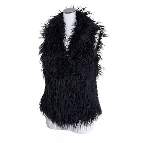 Spiky Black Fur Vest