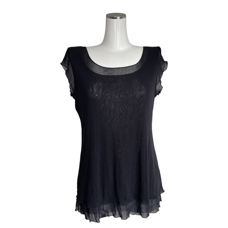 Black Sheer Layered Top
