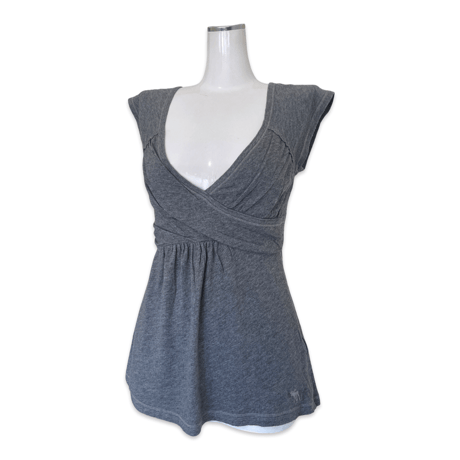 Cross Front Top Gray