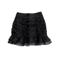 Black Shiny Frill Skirt