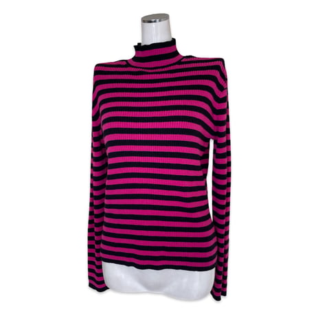 Pink Stripe Turtleneck