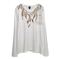 Feather Motif Long Sleeve Tee