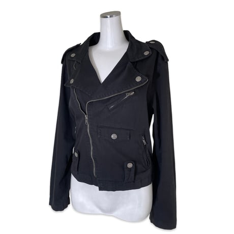 Black Cotton Rider's Jacket