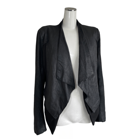 Draped Leather Jacket