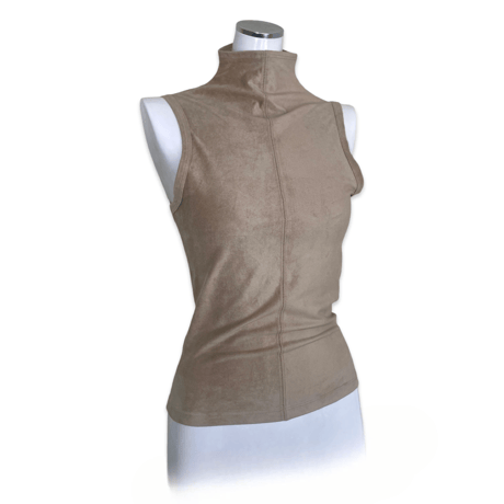 Suede High Neck Top