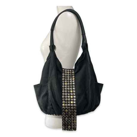 Round Studs Long Flap Bag