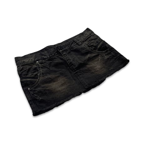 Zipper Decorated Mini Skirt