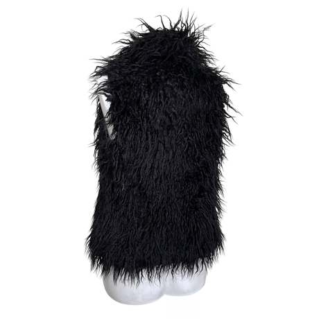 Spiky Black Fur Vest