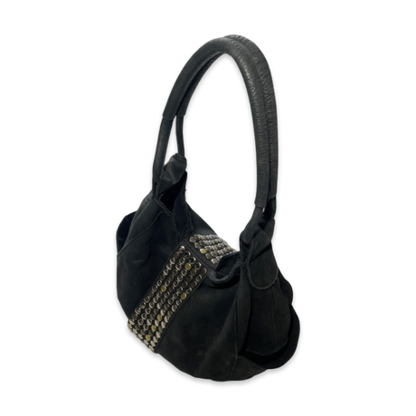 Round Studs Long Flap Bag
