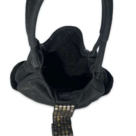 Round Studs Long Flap Bag