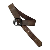 Large Buckle Leather Belt