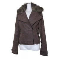 Suede Leather Fur Collar Jacket