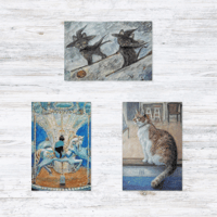 Čimi Cat painter 猫ポストカード