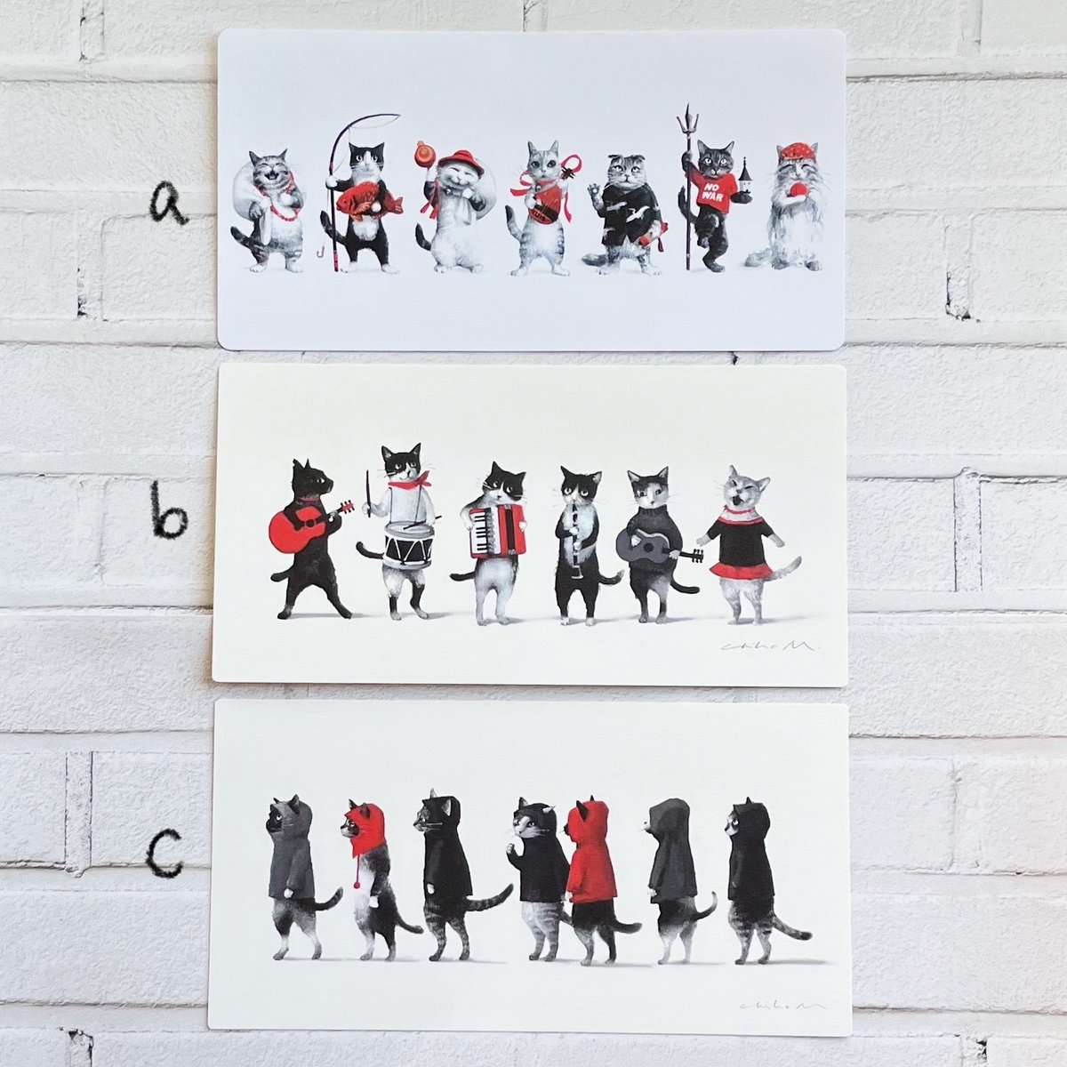 猫舎道楽堂本舗　原画額　シリアルナンバー入り+おまけポストカード付き ポストカード》4legs 絵本の中の猫 #13～#18 | ねこのみち