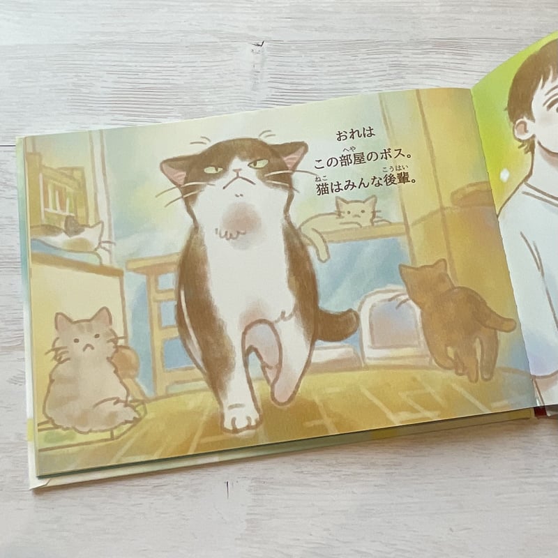 絵画 。壁掛け絵☆【猫ちゃんが丁寧に守ってくれる胡蝶蘭がもたらす