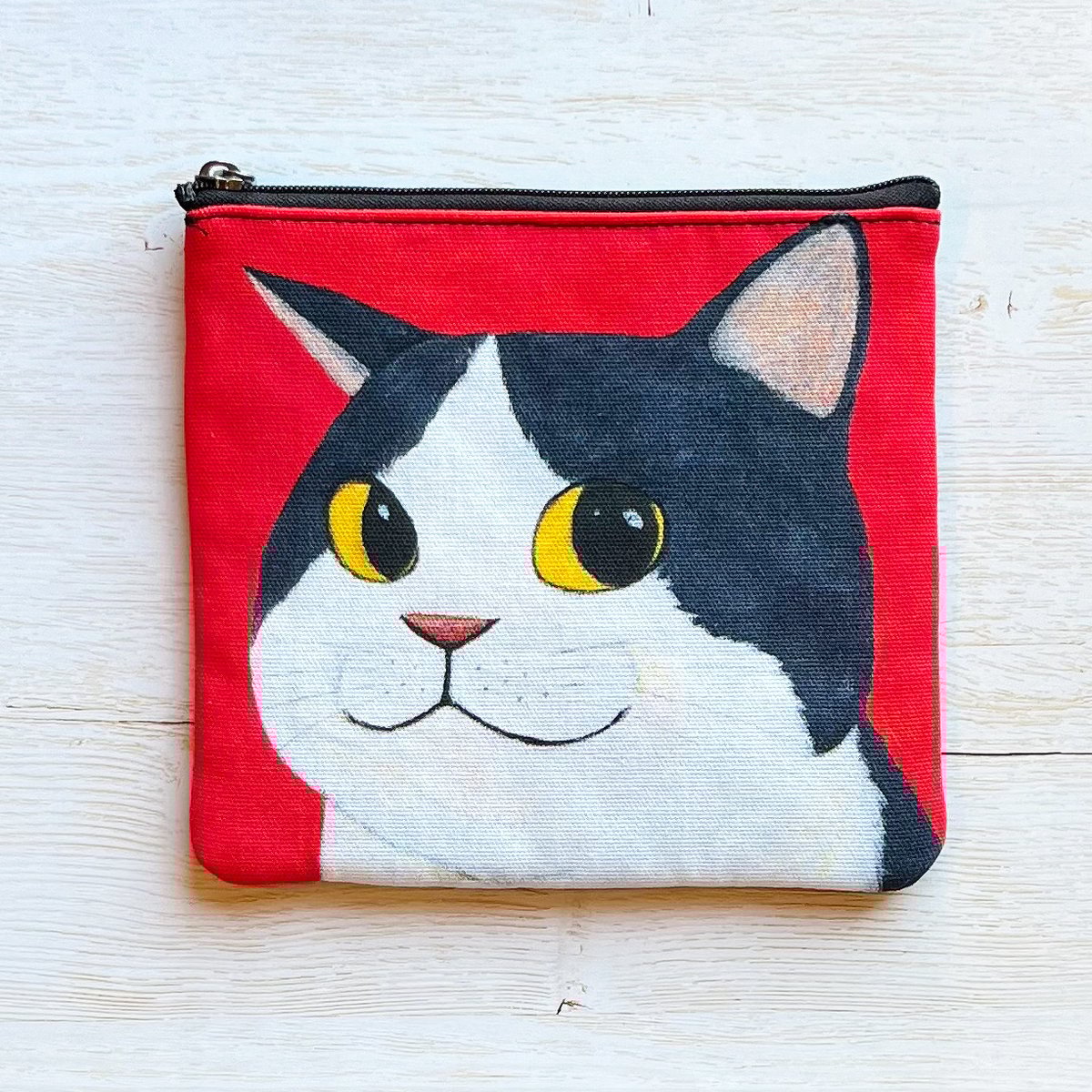 キーホルダー付きポーチ　ねこ885 ハンドメイド キーホルダー付きポーチ ねこ885 ハンドメイド 10cmファスナーの