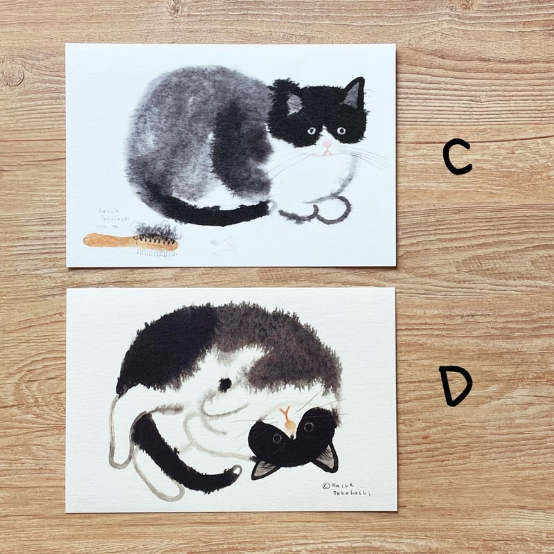 猫舎道楽堂本舗　原画額　シリアルナンバー入り+おまけポストカード付き 猫のポストカード：ありがとうセット：お得な8枚入り | iichi