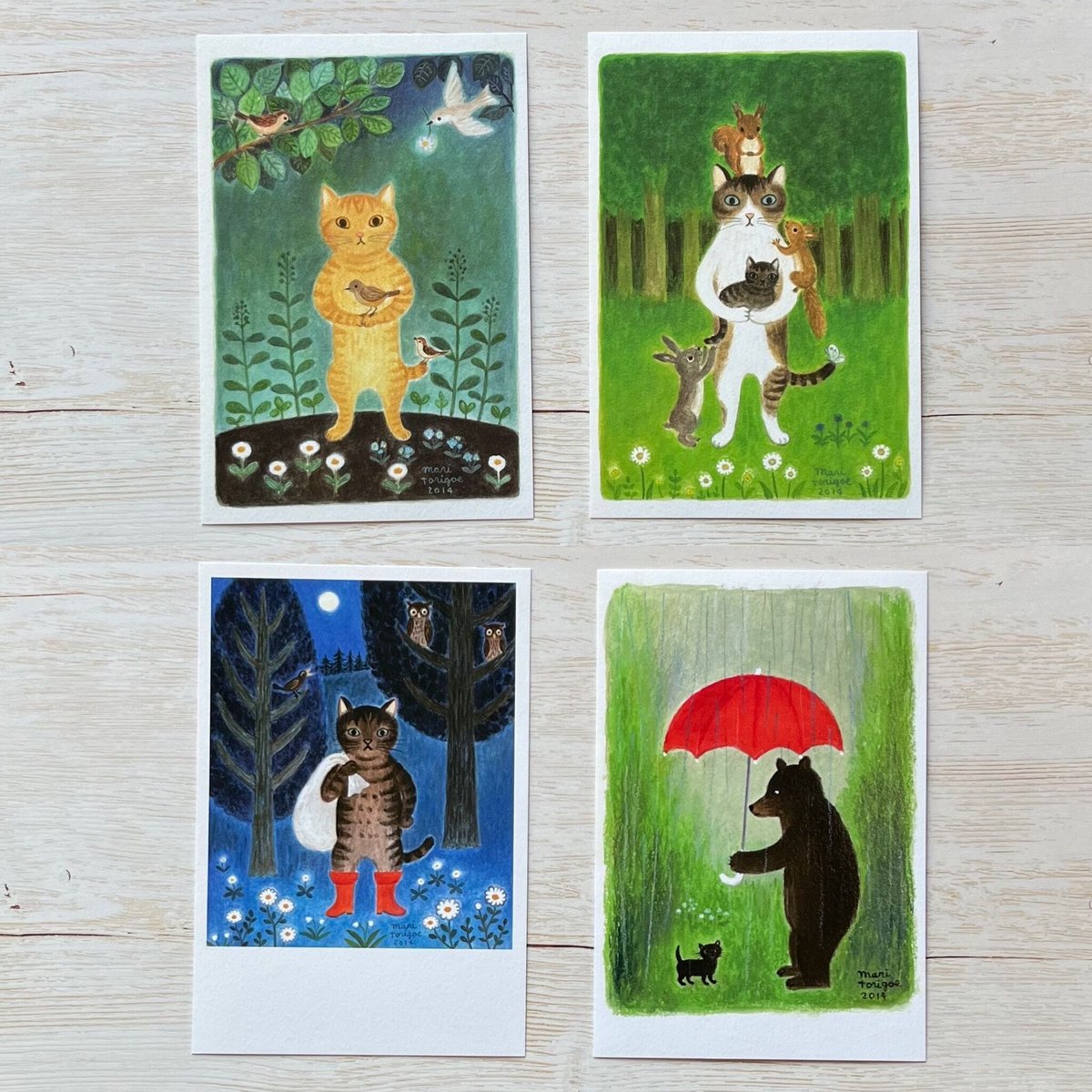 Ｔ.Tokyo専用。家庭保育園　絵本45冊まとめ売り！美品揃い！良書多数！ とりごえまり 猫ポストカード（縦） | necoya books web store