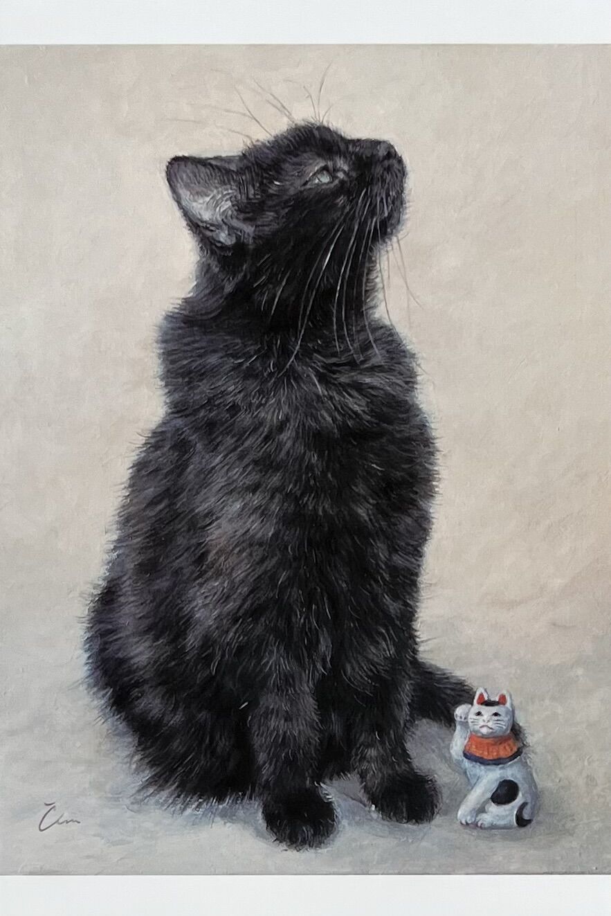 Čimi Cat painter 黒猫ポストカード | necoya books web store