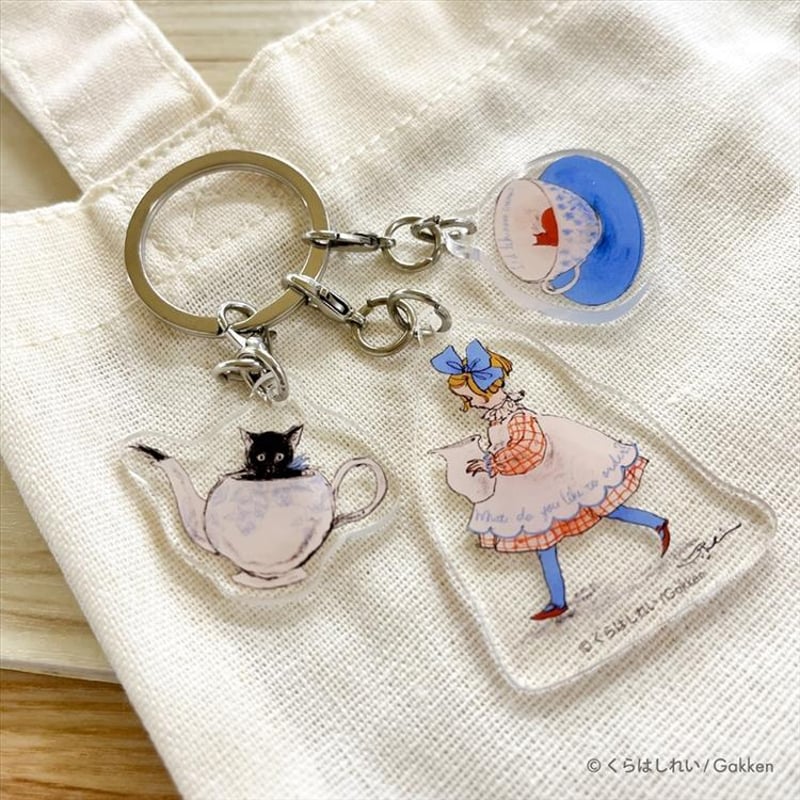 ♡1周年記念SALE♡ぐでねこちゃんチャーム　クリア×紅葉 くらはしれい アクリルキーホルダー「紅茶」 | necoya books web store
