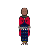 イラスト・世界の民族衣装（ケニア・女性）Folk costumes of the world (Kenya, female)