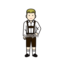 イラスト・世界の民族衣装（ドイツ・男性）Folk costumes of the world (Germany, male)